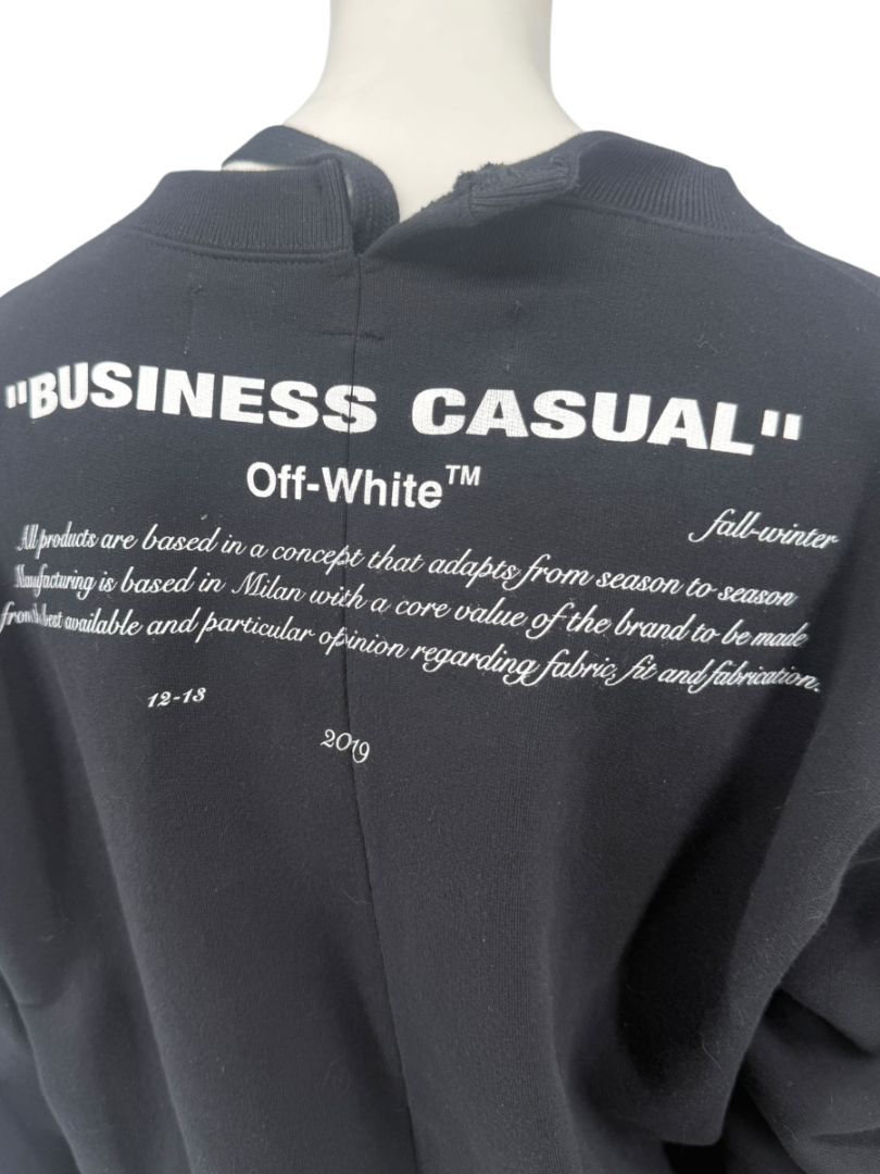 Off-White c/o Virgil Abloh “Business Casual” Bernini ‘Spliced’ Sweatshirt – Size S