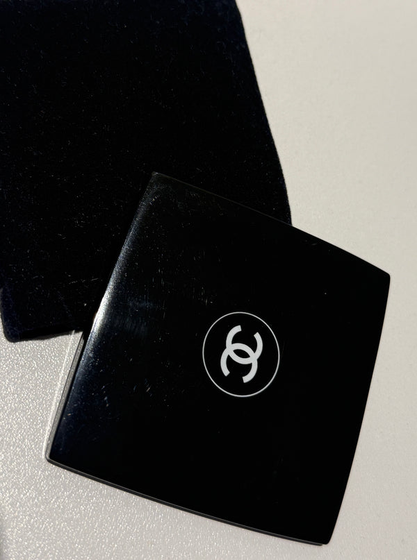 Chanel Mini Black Single Sided "CC" Compact Mirror – 3" x 3"