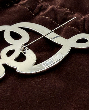 Louis Vuitton Oversized "Louis" Crystal Brooch w/box