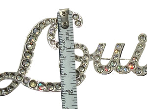 Louis Vuitton Oversized "Louis" Crystal Brooch w/box