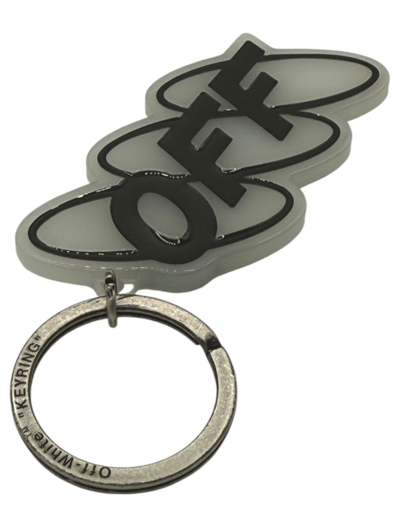 Off-White™ Grey & Black Logo Keyring – 6"