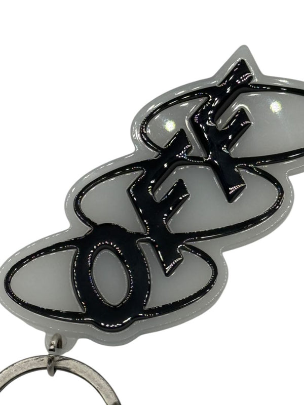 Off-White™ Grey & Black Logo Keyring – 6"