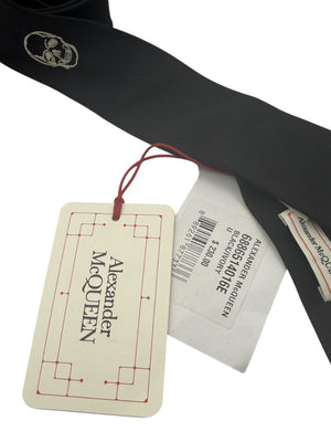 Alexander McQueen Black Silk Skull Necktie - New with Tags