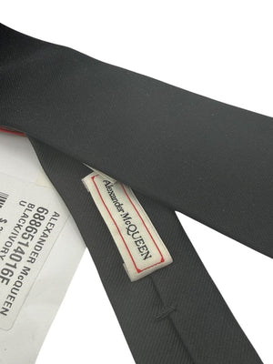 Alexander McQueen Black Silk Skull Necktie - New with Tags