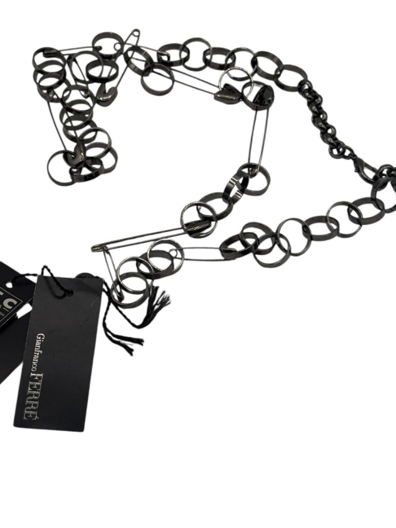 Gianfranco Ferré Gunmetal Chain Link Necklace – NWT