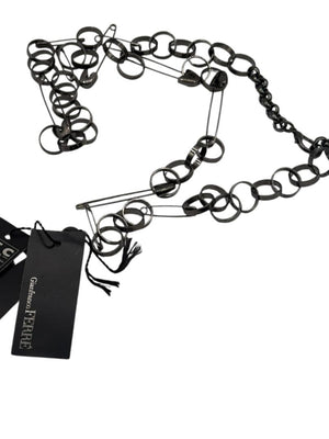 Gianfranco Ferré Gunmetal Chain Link Necklace – NWT