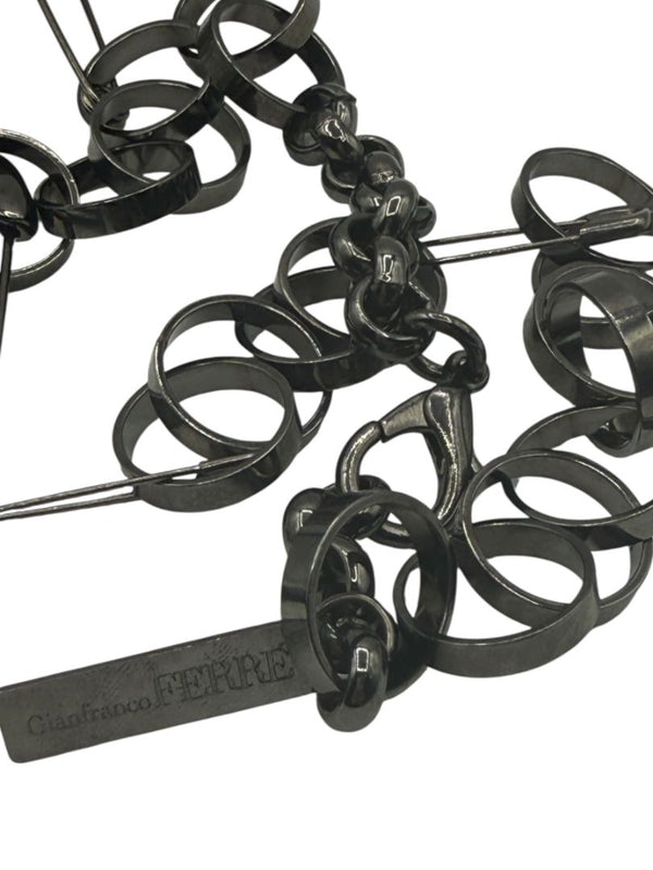 Gianfranco Ferré Gunmetal Chain Link Necklace – NWT