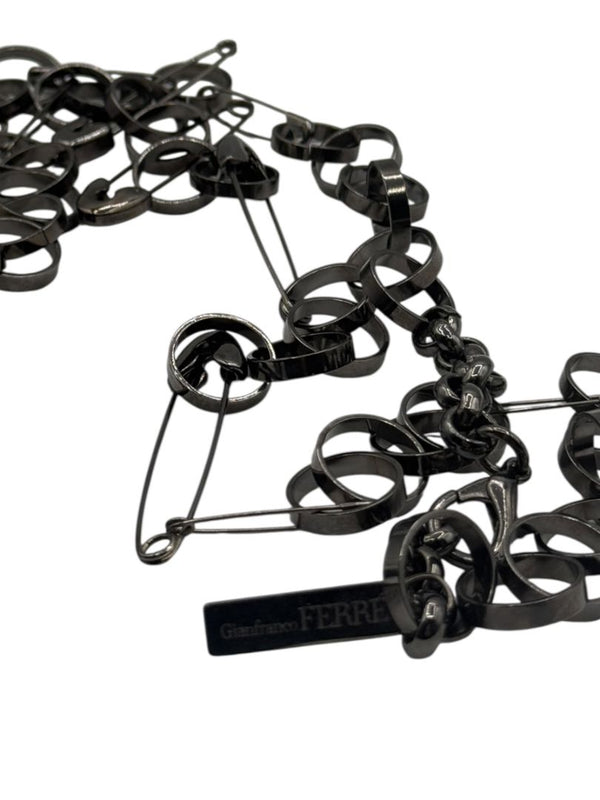 Gianfranco Ferré Gunmetal Chain Link Necklace – NWT