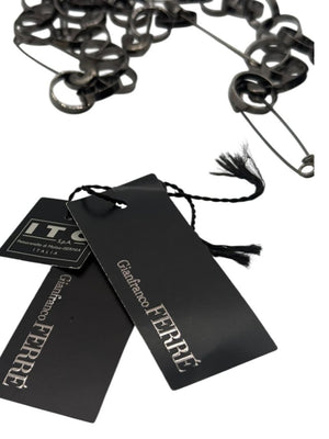 Gianfranco Ferré Gunmetal Chain Link Necklace – NWT