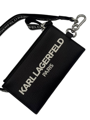 Karl Lagerfeld Paris Black Wallet on Lanyard – 28"