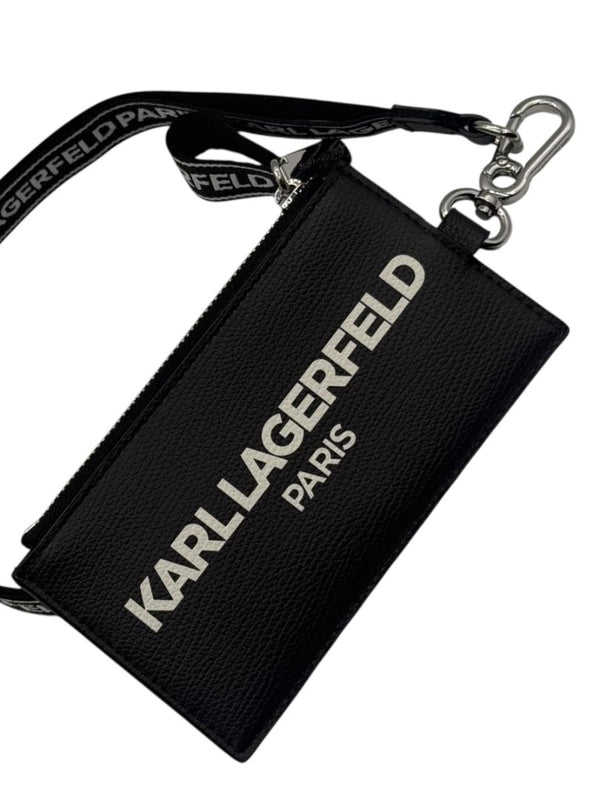 Karl Lagerfeld Paris Black Wallet on Lanyard – 28"