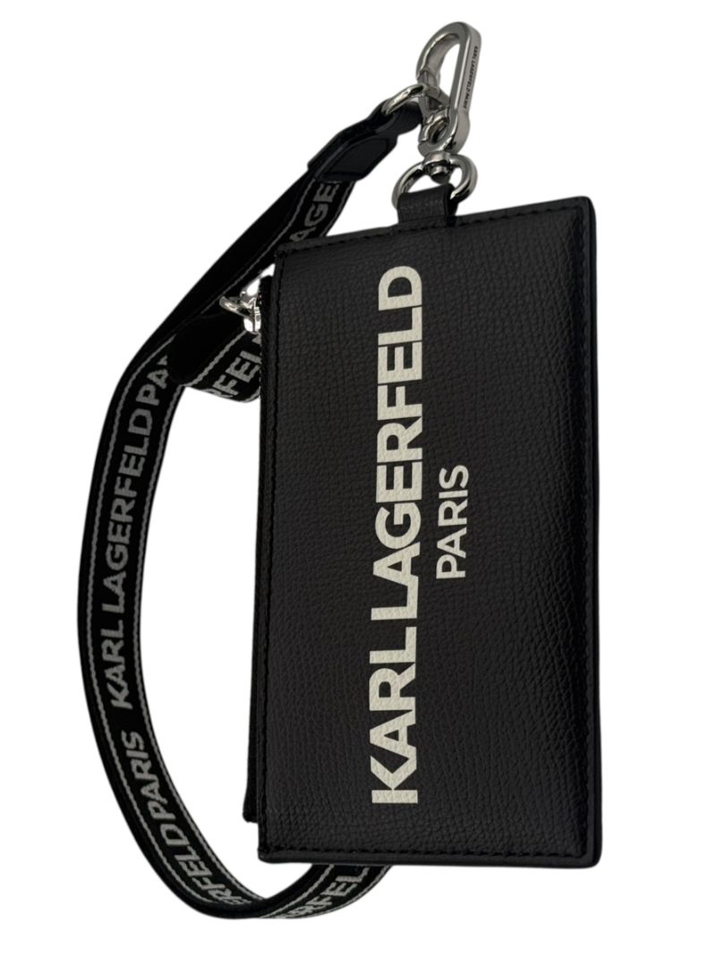 Karl Lagerfeld Paris Black Wallet on Lanyard – 28"