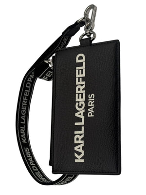 Karl Lagerfeld Paris Black Wallet on Lanyard – 28"