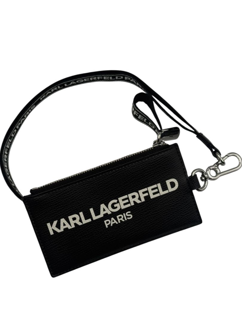 Karl Lagerfeld Paris Black Wallet on Lanyard – 28"