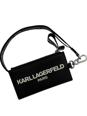 Karl Lagerfeld Paris Black Wallet on Lanyard – 28"