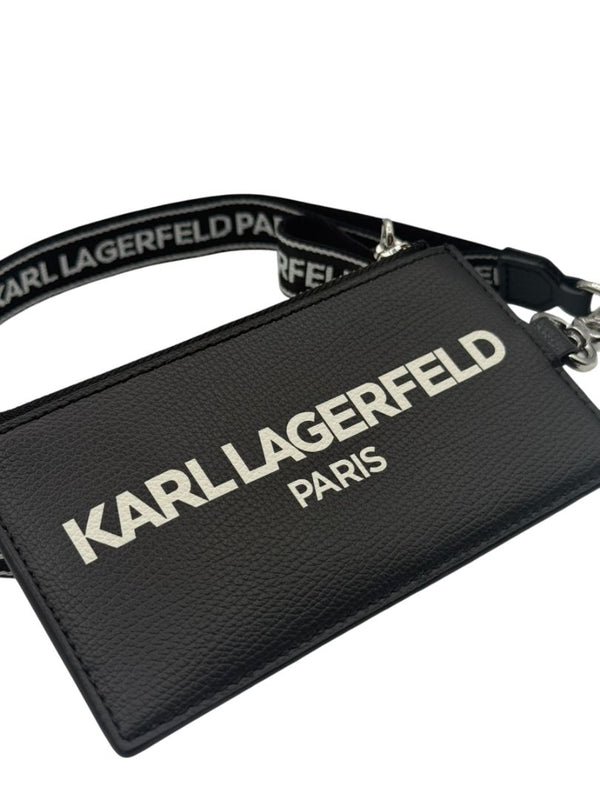 Karl Lagerfeld Paris Black Wallet on Lanyard – 28"