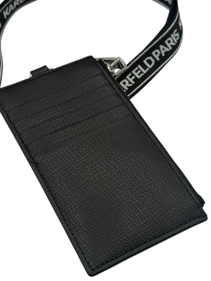 Karl Lagerfeld Paris Black Wallet on Lanyard – 28"