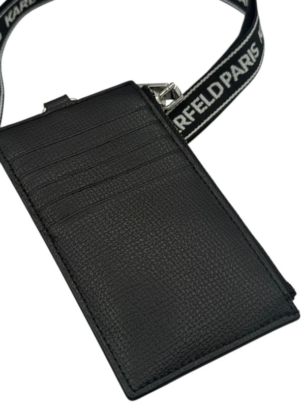 Karl Lagerfeld Paris Black Wallet on Lanyard – 28"