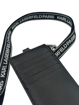 Karl Lagerfeld Paris Black Wallet on Lanyard – 28"