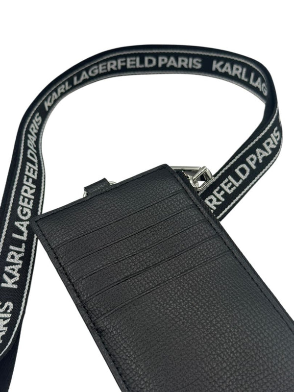 Karl Lagerfeld Paris Black Wallet on Lanyard – 28"
