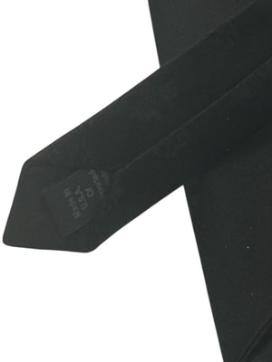 Chrome Hearts Black Silk Fleur-de-Lis Sterling Silver Neck Tie – 4" x 59"