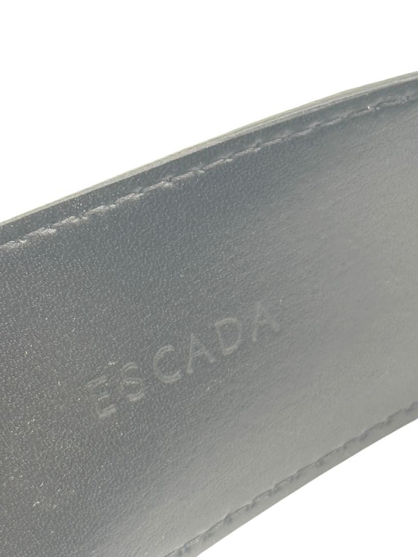 Escada Black Leather Studded Ring Belt – 2" Wide