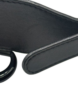 Escada Black Leather Studded Ring Belt – 2" Wide