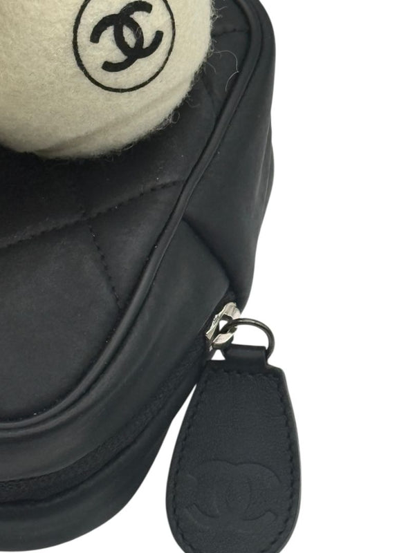 Chanel CC Logo Tennis Balls Set of 4 with Quilted Leather Case