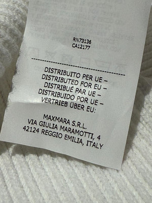 Max Mara White Knit Sleeveless Swim Cover-Up with Beaded Side Ties – Size M