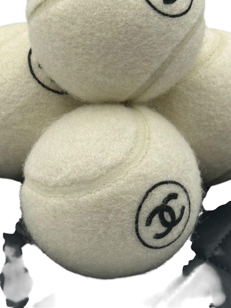 Chanel CC Logo Tennis Balls Set of 4 with Quilted Leather Case