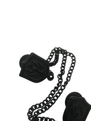 Black Gunmetal Double Pin Sweater Guard / Bag Chain – 6.5"