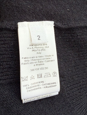Tomas Maier Navy Blue 100% Cashmere Asymmetric Poncho Sweater – Size 2