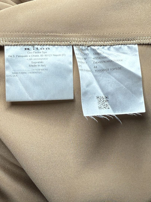 Kiton Camel Silk Belted Jacket – Size 44 (IT)