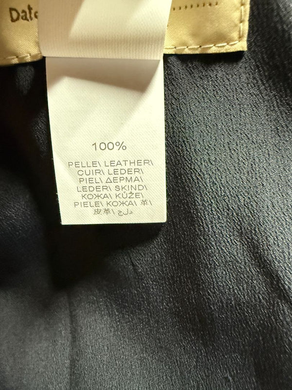 Brunello Cucinelli Blue/Black Leather Hooded Jacket – Size IT 42 (US 6)