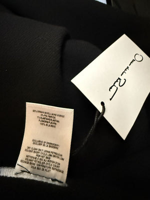 Oscar de la Renta Black Floral Cuff Mini Dress – Size 12 – NWT