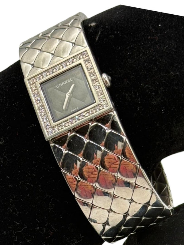 Chanel Matelassé Diamond Bezel Wristwatch
