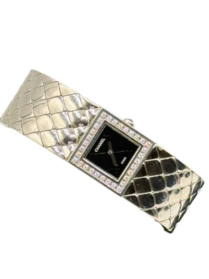 Chanel Matelassé Diamond Bezel Wristwatch