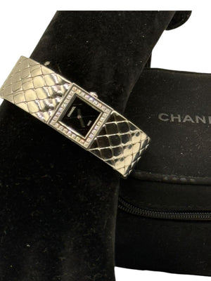 Chanel Matelassé Diamond Bezel Wristwatch