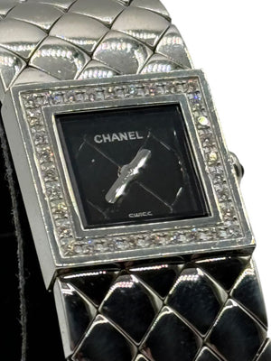 Chanel Matelassé Diamond Bezel Wristwatch