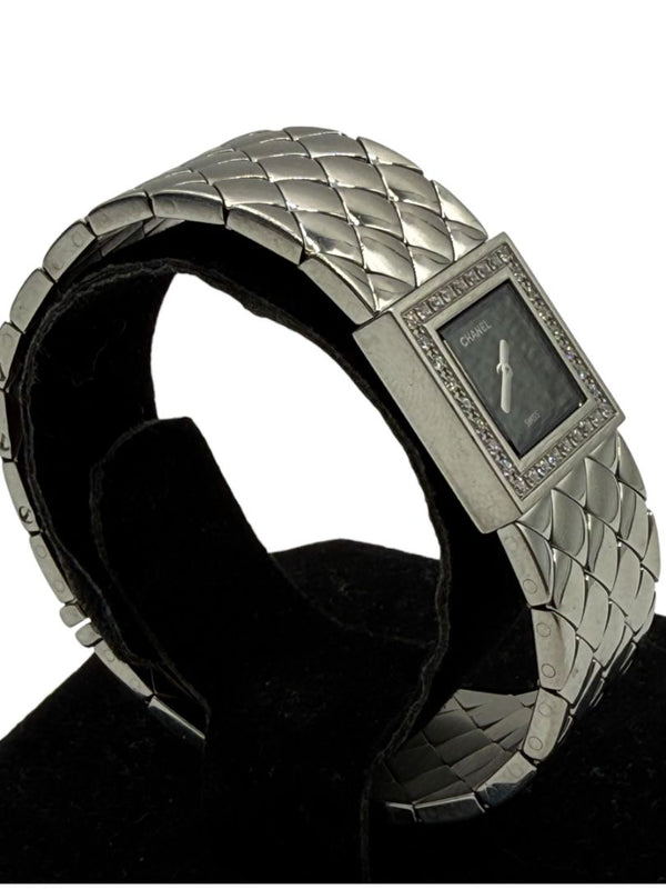 Chanel Matelassé Diamond Bezel Wristwatch