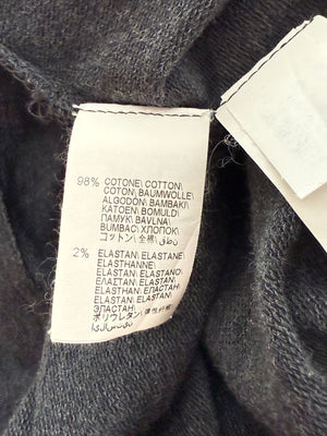 Brunello Cucinelli Charcoal Puff-Sleeve Tunic with Monili Trim – Size Large