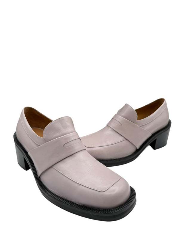 Dries Van Noten Block Heel Leather Loafers – Size 39.5