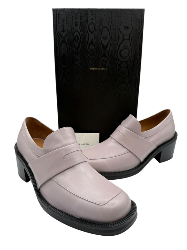 Dries Van Noten Block Heel Leather Loafers – Size 39.5