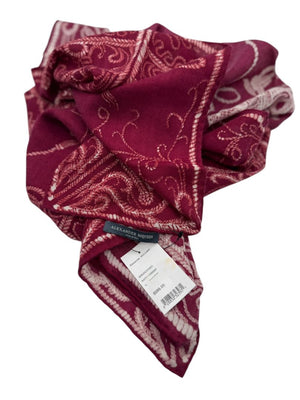 Alexander McQueen Crown Skull Silk Scarf Shawl – Burgundy / Ivory – 135cm x 135cm