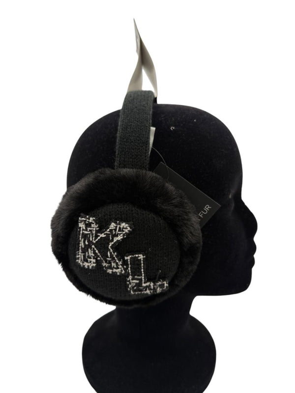 Karl Lagerfeld Paris Faux Fur "KL Patch" Earmuffs – One Size