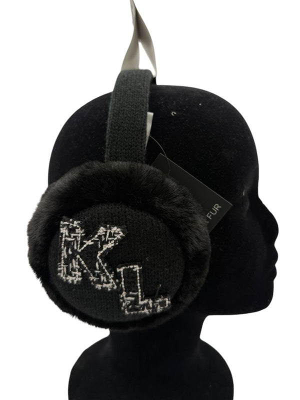 Karl Lagerfeld Paris Faux Fur "KL Patch" Earmuffs – One Size