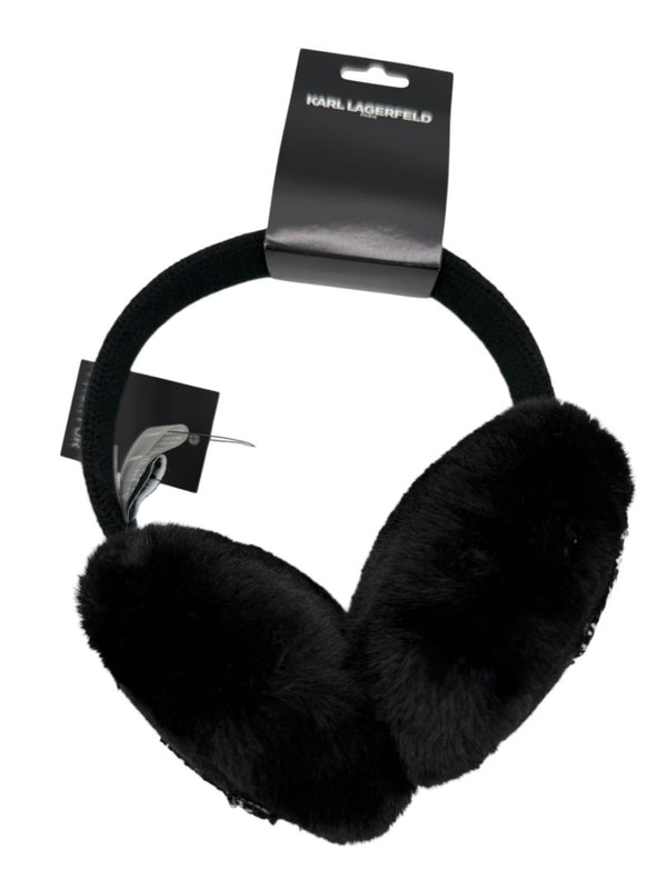 Karl Lagerfeld Paris Faux Fur "KL Patch" Earmuffs – One Size