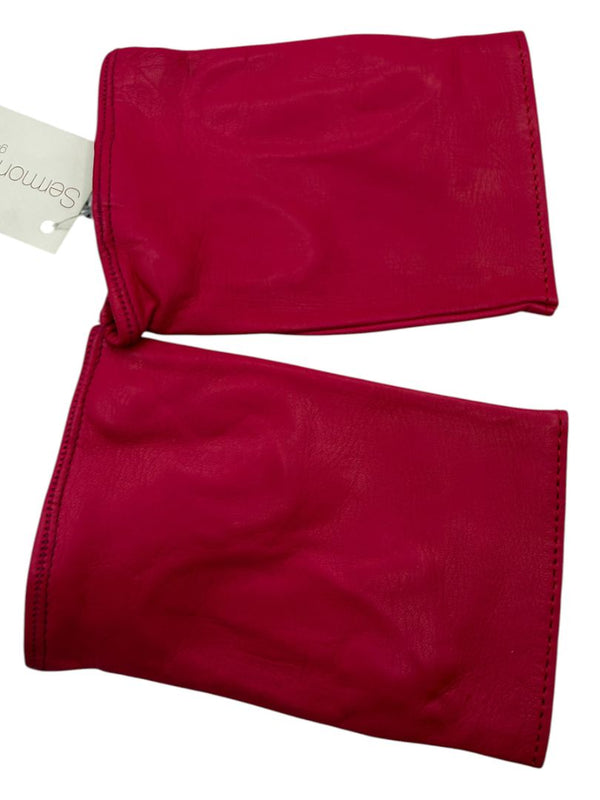 Sermoneta Fuchsia Pink Leather Fingerless Driving Gloves – Size 7½