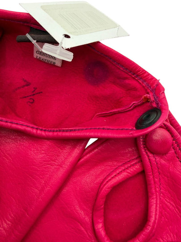 Sermoneta Fuchsia Pink Leather Fingerless Driving Gloves – Size 7½