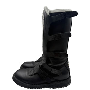 Chanel Black Leather CC Plaque Biker Boots – Runway Winter 2003 – Size EU 40